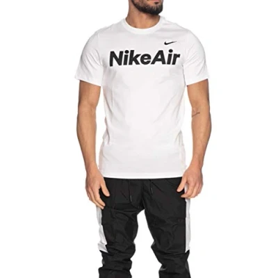 Image of Nike M NSW Air Ss Tee T Shirt White/(Black), XXX Large