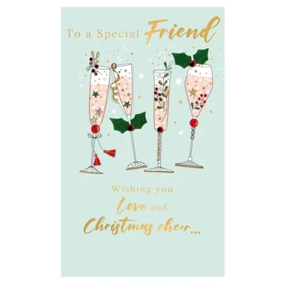 Image of to A Special Friend Felt Tastic Bubbles Hand Finished Christmas Greeting Card XFTS070