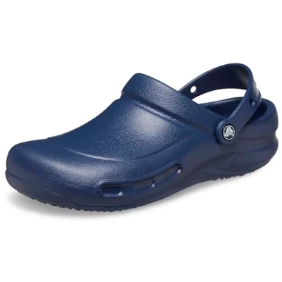 Image of Crocs Unisex Bistro Clogs, Navy, 3/4 UK