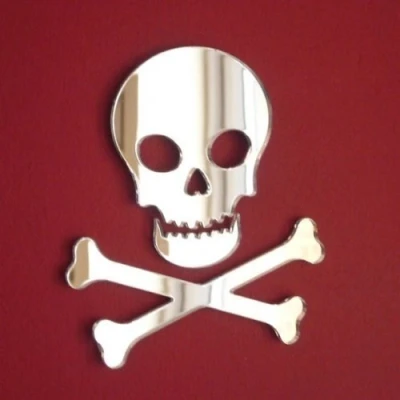 Image of Super Cool Creations Pirate Skull &amp; Crossbones Mirror 20cm x 18cm