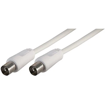 Image of Pro Signal JR9009/1M White ROHS TV Aerial Lead, Coax Plug to Plug, 1m,