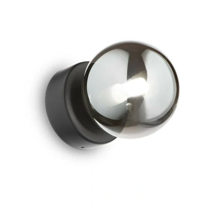 Image of PERLAGE Wall Lamp Black, With Glass Shade
