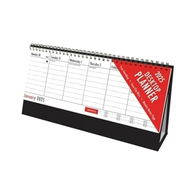 Image of V VAPE 2025 Week To View Stand Up Desktop Flip Calendar Home Office Top Planner