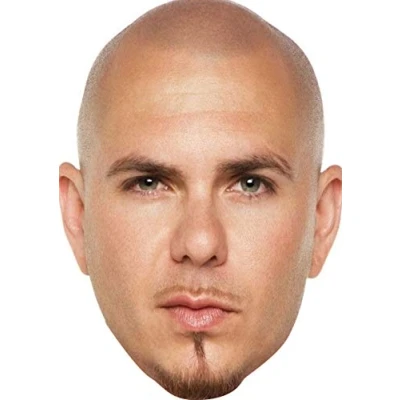 Image of FoxyPrinting Pitbull Celebrity Music Star Cardboard Party Face Mask Fancy Dress