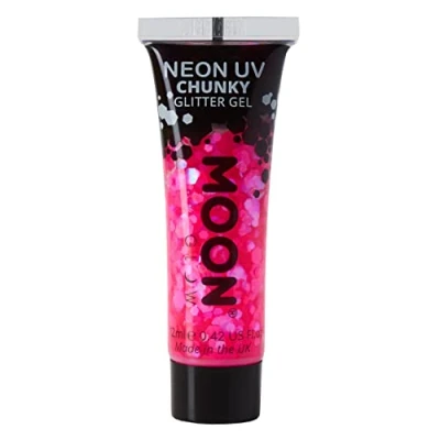 Image of Neon UV Face &amp; Body Chunky Glitter Gel 12ml Magenta
