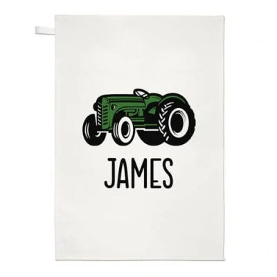 Image of Personalised Tractor Green Tea Towel Dish Cloth