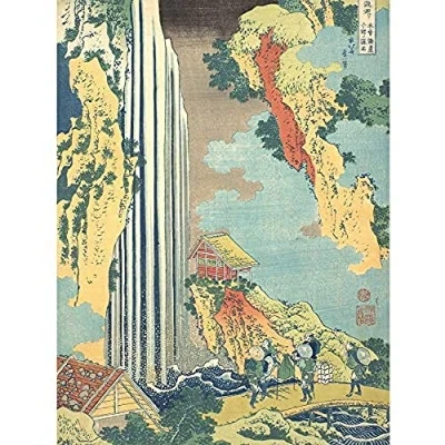 Image of Artery8 Hokusai Japanese Ono Waterfall Kisokaido Unframed Wall Art Print Poster Home Decor Premium