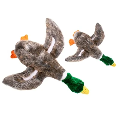 Image of Pet Brands Plush Dog Toy, Small Duck Squeak Interactive Grey