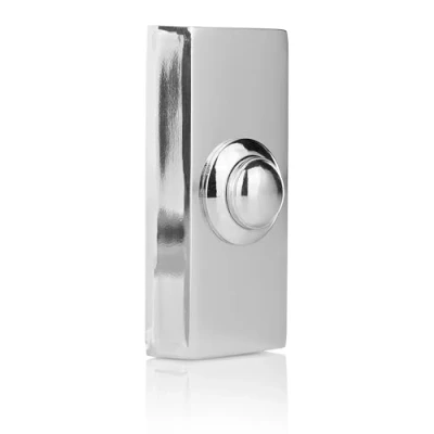 Image of Byron Doorbell Push Button Universal for New or existing installations 2 Wire Installation Chrome Finish