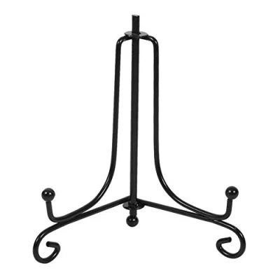 Image of 1 pcs 4&quot; 12&quot; Iron Display Stand Easel Classic Black Plate Holder Bowl Photo Frame Book (4#)