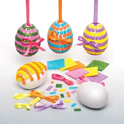 Image of Baker Ross Easter Egg Mosaic Bauble Kits (Pack of 4) Crafts For Kids to Make and Display