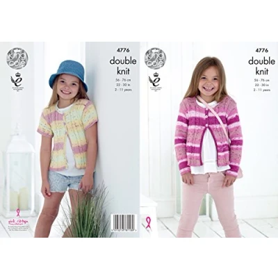 Image of King Cole 4776 Knitting Pattern Girls Cardigans in Cottonsoft Crush DK