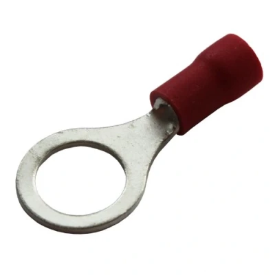 Image of red 8.4mm ring terminal crimp connector (for 8mm bolt/screw) 25 50 100 pack (100)