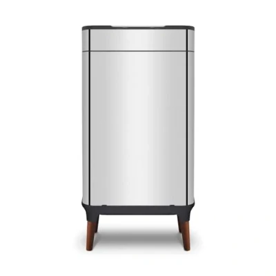 Image of Tower T938022SS Ozone Sensor Bin with Legs, Large 65L, Hands Free Opening, Carbon Filter, Stainless Steel