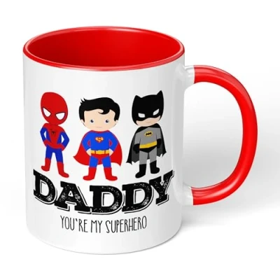 Image of Print Maniacs Daddy You are My Favourite Super Hero 11oz Ceramic Mug Fathers Day Dad Gift Birthday