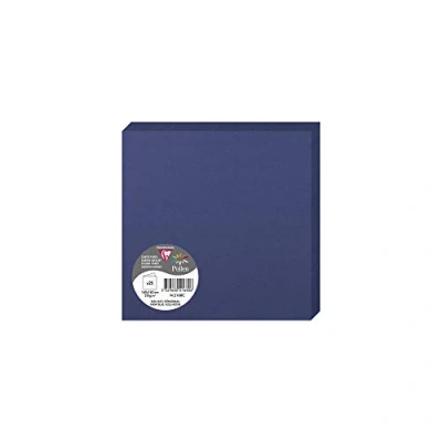 Image of Clairefontaine Ref 2168C Pollen Folded Card (Pack of 25 Sheets) 160 x 160mm Sized, 210gsm Card, Inkjet &amp; Laser Printer Compatible, Acid Free Night Blue