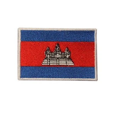 Image of Cambodia National Country Flag Patch Iron On Sew Embroidery Badge
