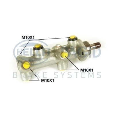 Image of 171611019A, 171611019C, 171611019E, 172612119A, 811611019B Master Cylinder HELLA 8AM 355 501 581 21mm with alarm Grey Cast Iron M10 x 1 (x6)