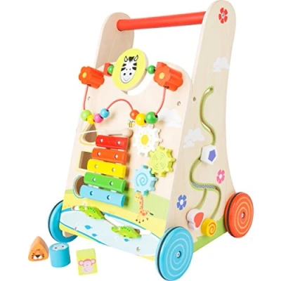 Image of Small Foot 10606 Flowery Meadow Baby Walker, made of wood, with diverse playtime fun for children aged 2+ years