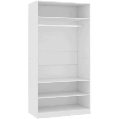 Image of vidaXL Modern Style Wardrobe Made of Engineered Wood, Compact and Spacious, in White Colour 100x50x200 cm