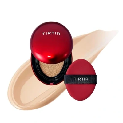 Image of [*Mini Size*] TIRTIR Mask Fit Red Cushion Foundation Full coverage, Weightless, Skin fit, Satin Glow Finish, Korean Makeup, beauty, Tattoo cover up, Buildable (#23N Sand, 0.15 Fl Oz)
