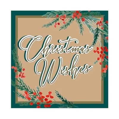 Image of Eurowrap Pack of 12 Assorted Brown Kraft Christmas Cards Xmas Traditional Wreath, 2 Designs Wishes and Merry Eco Friendly Packaging 100% Recyclable