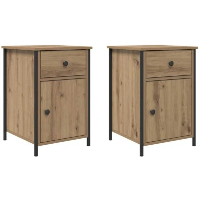 Image of vidaXL Bedside Cabinets 2 pcs Artisan Oak 40x42x60 cm Engineered Wood