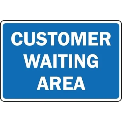 Image of Customer Waiting Area Safety Sign 1mm Plastic (400mm x 300mm)