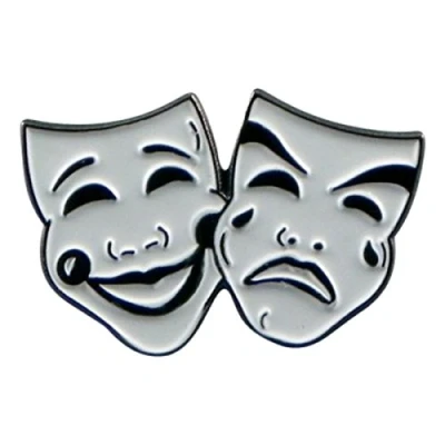Image of Drama Comedy &amp; Tragedy Happy Sad Masks Metal Enamel Lapel Pin Badge XJKB4 26