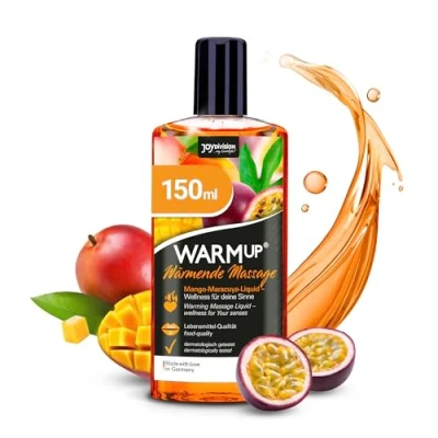 Image of JOYDIVISION Warmup Massage Oil Mango Passion Fruit 150 ml Liquid with Warming Effect Scent &amp; Flavor Oils for Couples