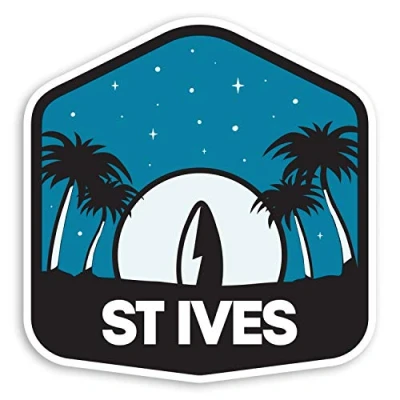 Image of 2 x 10cm St Ives England Vinyl Stickers Surf Travel Luggage Sticker #30404 (10cm Tall)