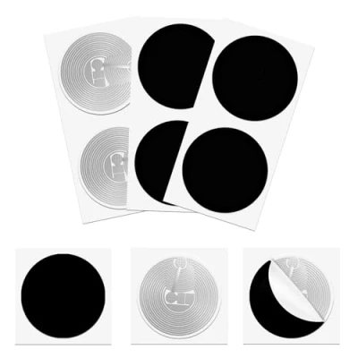 Image of SANPOPO 100pcs NFC Tag, Black 215 Tags Programmable NTAG215 Chip （25mm）,Identification Badges, 504 Bytes Memory for Android iPhone and All Enabled Devices