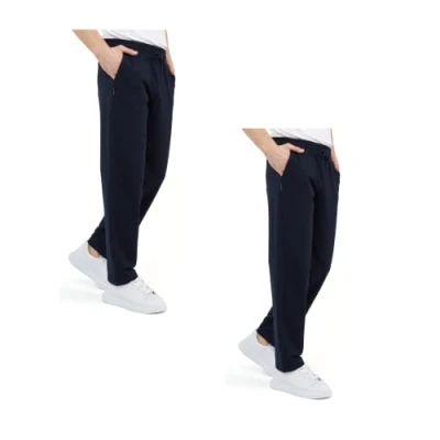 Image of COMEOR Men&#039;s Jogging Bottoms Cotton Sweatpants Long Sports Trousers Jogger Training Relaxing Trousers, 2 Pack Dark Blue, 5XL
