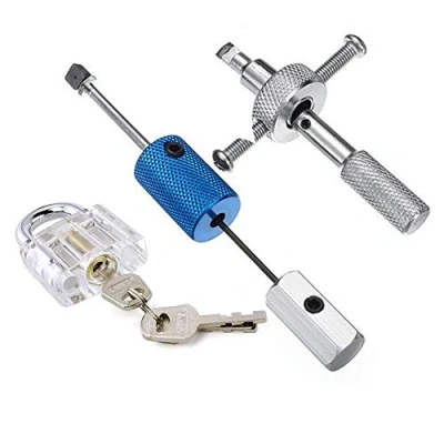 Image of Loboo Idea 2pcs Disc Detainer Locksmith Tool and Transparent Blade Padlock .Civil Lock with Pick Set
