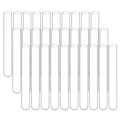 Image of stonylab Glass Test Tubes, Transparent Borosilicate Round Bottom Tubes with 20 mm Diameter and 150 Length for Lab Use, 30 Pack
