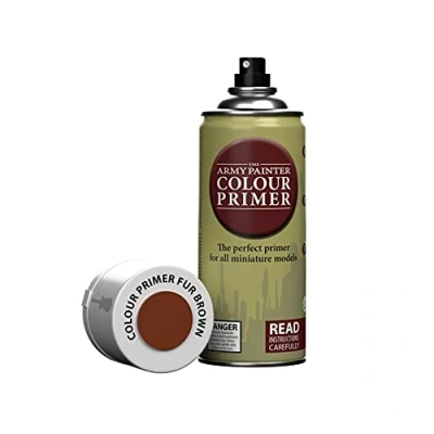 Image of The Army Painter Colour Primer Fur Brown, 400 mL Acrylic Spray Primer, Paint Basecoat for Miniature Priming, Tabletop Roleplaying, Boardgames, and Wargames Modelling