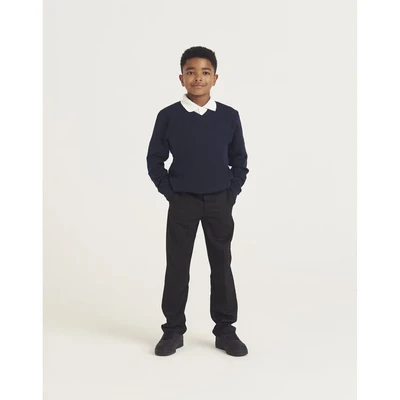 Image of AWDis Boy&#039;s Kids Academy V Neck Sweatshirt School Top, Blue (Academy Navy), 9 10 Years (Manufacturer Size:Large)