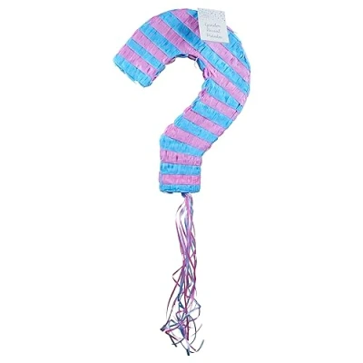 Image of Eurowrap Gender Reveal Pinata Hanging Decoration Party Baby Shower Girl or Boy Pink Blue