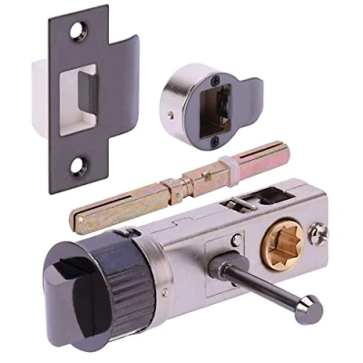 Image of HANDLEZONE® 76mm Privacy Bullet Latch, Round Designer Mortice Catch for Internal Timber Doors Black Nickel