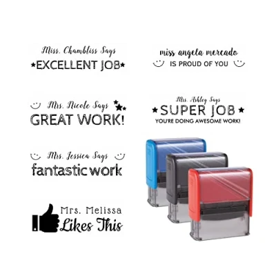 Image of Custom Self Inking Teacher Stamp, Personalized Choose from 15 Ink Colors