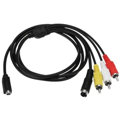 Image of ECSiNG Digital Camera 10 Pin VMC Audio Video Cable 15FS 30FS AV to RCA Replacement Part Compatible with Sony DCR SR90/ DPP EX50/ HDR CX7/ FX7 Handycam Camcorder Camera(1.5m)