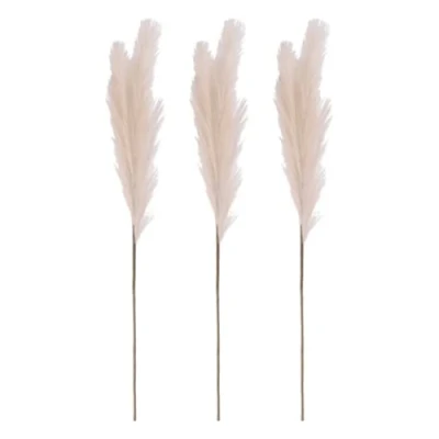 Image of 3 Stems Pampas Grass Fake Artificial Plants Feather for Home Décor 90cm (White)