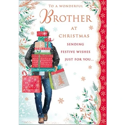 Image of Regal Publishing Traditional Christmas Card Brother 10 x 7 inches