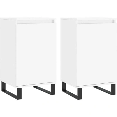Image of vidaXL Sideboards 2 pcs White 40x35x70 cm Engineered Wood