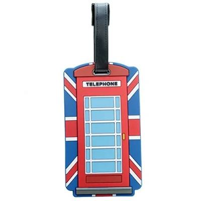 Image of Fun Novelty Luggage Tag Union Flag Telephone Box