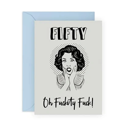 Image of Central 23 50th Birthday Cards For Women Retro Vintage Funny Best Friend Card Age 50 Mum Aunt Nan Female Her Fiftieth Comes With Fun Stickers