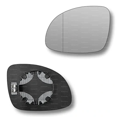Image of Less4spares Replacement Wing Mirror Glass Left Compatible with VW Tiguan 2007 2016 CLIP ON Passnager Near Side N/S Heated Blind Spot