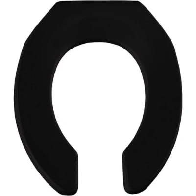 Image of Bemis 955SSCT 047 Open Toilet Seat, Black, Round