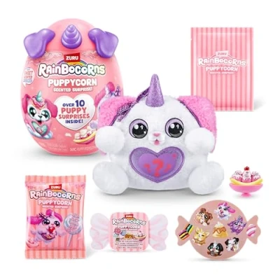 Image of Rainbocorns ZURU Puppycorn Scent Surprise, Poodle, by Surprise Unboxing Soft Toy, Scented Puppy Plush for Girls (Poodle)