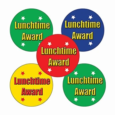 Image of 350 Lunchtime Award Childrens Pupils School Praise Teachers Reward Stickers 25mm Primary Teaching Services